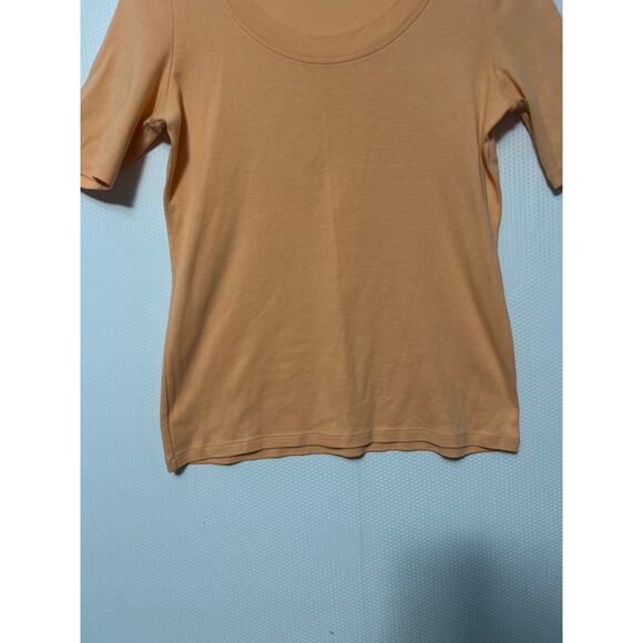 Talbots Pima Cotton Scoop Neck Tee Shirt Women’s Medium Orange Short Sleeve - Picture 3 of 8